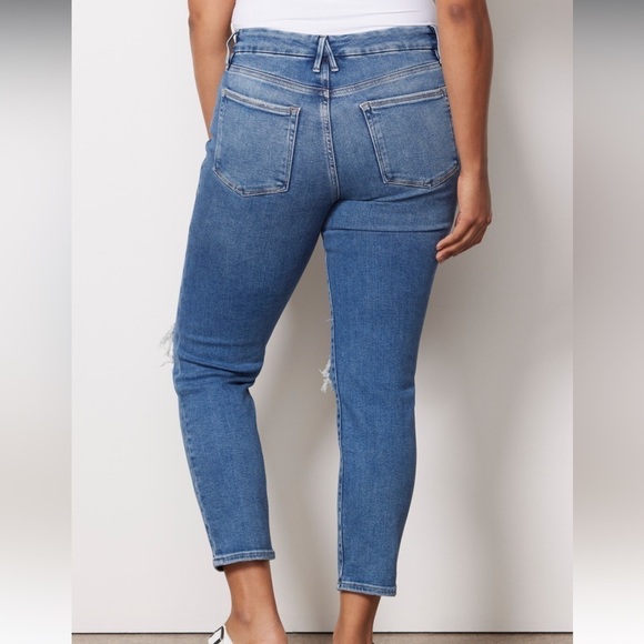 GOOD AMERICAN Good Legs High Rise Distressed Jeans - Picture 2 of 14